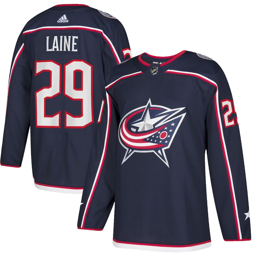 Men Columbus Blue Jackets 29 Patrik Laine adidas Navy Home Authentic Player NHL Jersey